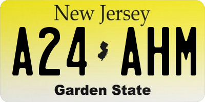 NJ license plate A24AHM