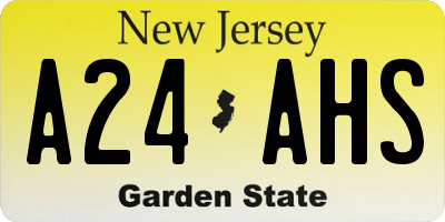 NJ license plate A24AHS