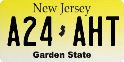 NJ license plate A24AHT