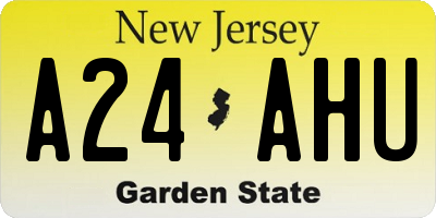NJ license plate A24AHU