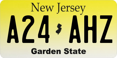 NJ license plate A24AHZ