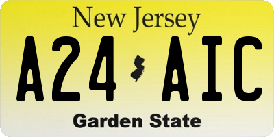 NJ license plate A24AIC