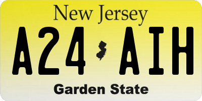 NJ license plate A24AIH