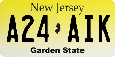 NJ license plate A24AIK