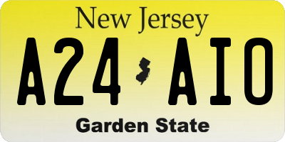 NJ license plate A24AIO