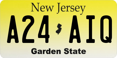 NJ license plate A24AIQ