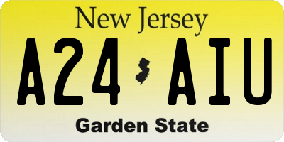 NJ license plate A24AIU