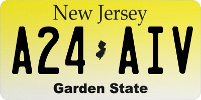 NJ license plate A24AIV