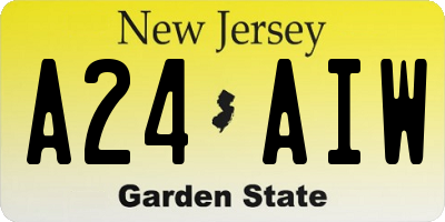 NJ license plate A24AIW