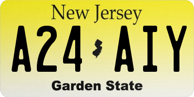 NJ license plate A24AIY