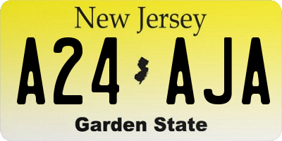 NJ license plate A24AJA