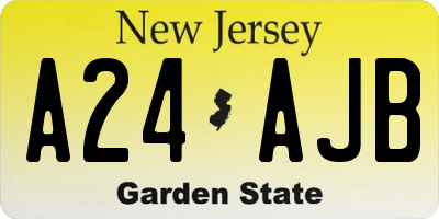 NJ license plate A24AJB