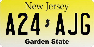 NJ license plate A24AJG