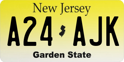 NJ license plate A24AJK
