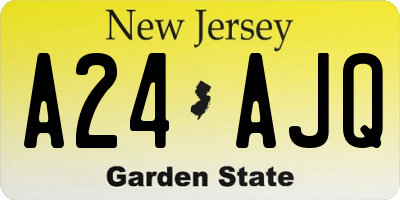 NJ license plate A24AJQ