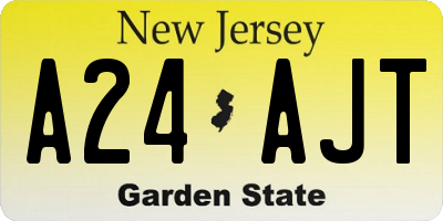 NJ license plate A24AJT