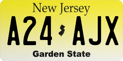 NJ license plate A24AJX