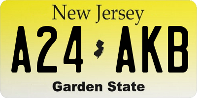 NJ license plate A24AKB