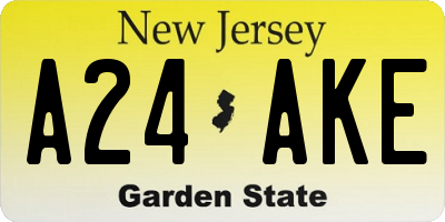 NJ license plate A24AKE