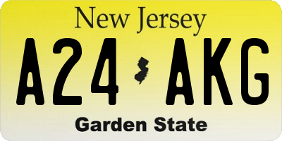 NJ license plate A24AKG
