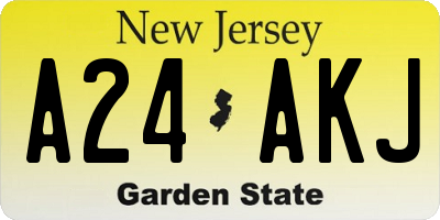 NJ license plate A24AKJ