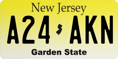 NJ license plate A24AKN