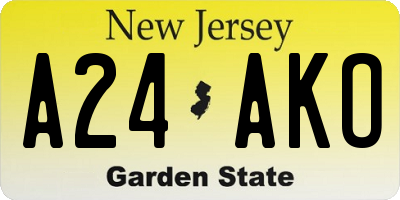 NJ license plate A24AKO