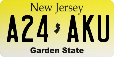 NJ license plate A24AKU