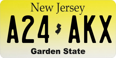 NJ license plate A24AKX