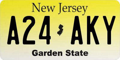 NJ license plate A24AKY