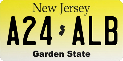 NJ license plate A24ALB