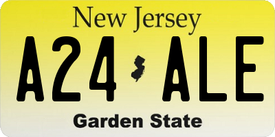 NJ license plate A24ALE