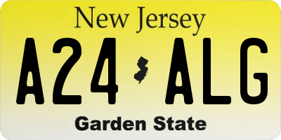 NJ license plate A24ALG