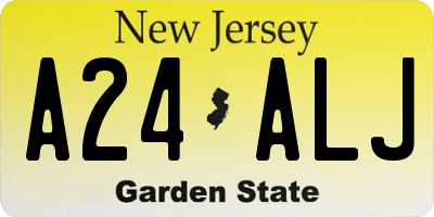 NJ license plate A24ALJ