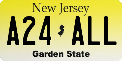 NJ license plate A24ALL