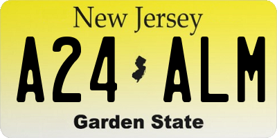 NJ license plate A24ALM