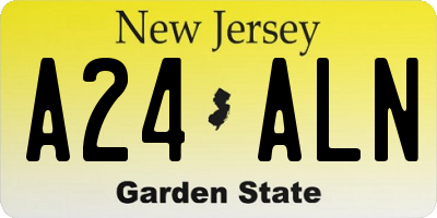 NJ license plate A24ALN