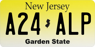 NJ license plate A24ALP