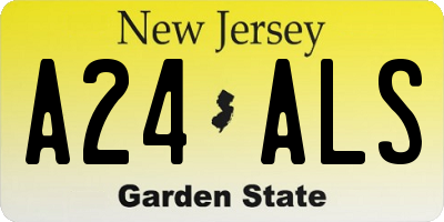 NJ license plate A24ALS