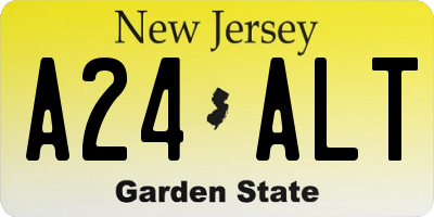 NJ license plate A24ALT