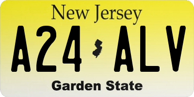 NJ license plate A24ALV