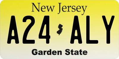 NJ license plate A24ALY
