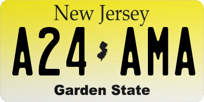 NJ license plate A24AMA