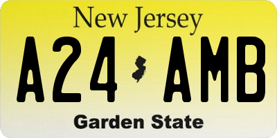 NJ license plate A24AMB