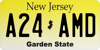 NJ license plate A24AMD