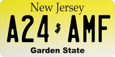NJ license plate A24AMF