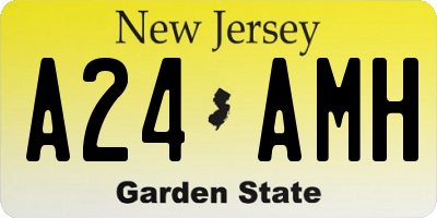NJ license plate A24AMH