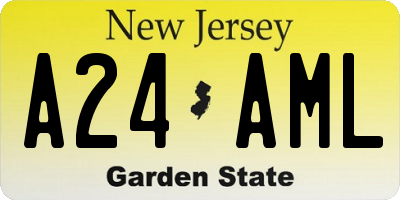NJ license plate A24AML