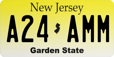 NJ license plate A24AMM