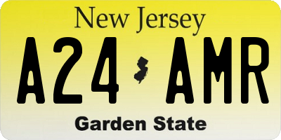 NJ license plate A24AMR